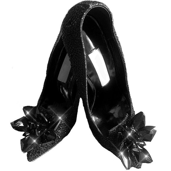 NWT Sparkling Bling Swarovski Crystal Rhinestone Cinderella Shoes Pumps … - Picture 7 of 10